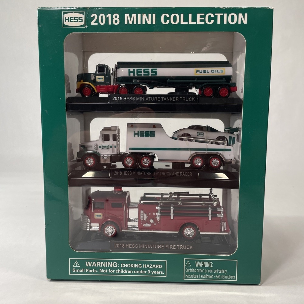 HESS - 2018 HESS MINI COLLECTION - TANKER TRUCK / TRUCK - RACER - FIRETRUCK